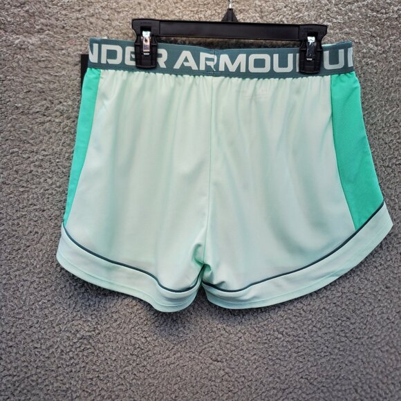 Under Armour Women's UA Play Up Side Mesh Shorts Seagrass Green Size Sma… - Picture 6 of 7